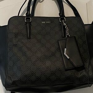 Nine West Doralia Satchel Black Tote Style Bag with Wallet